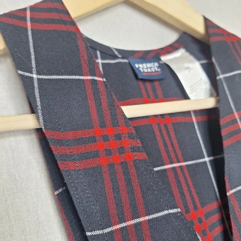 💙 French Toast Girls Plaid Overall Dress Size 4T Preppy Winter Holidays Cute Ou